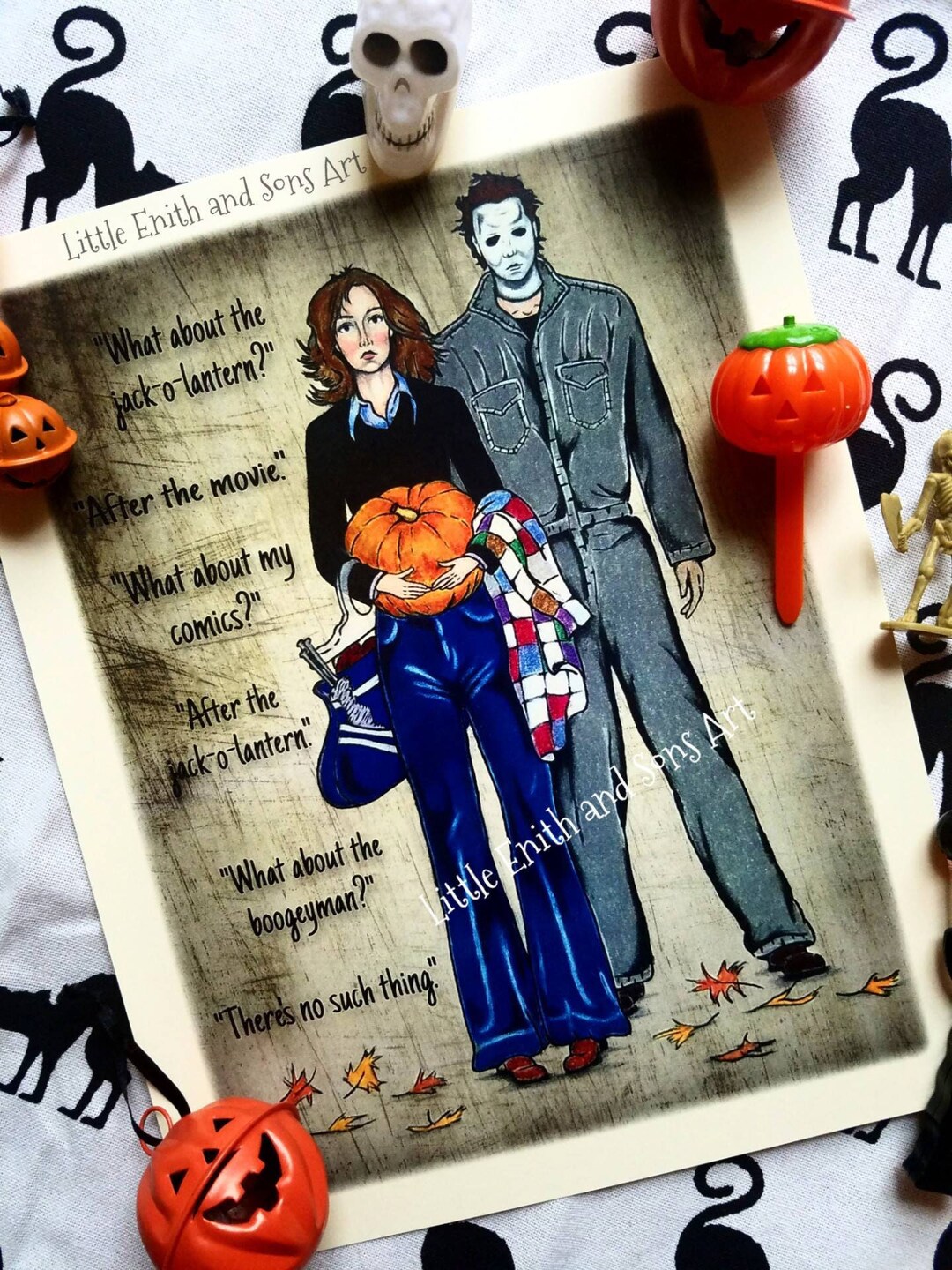 HALLOWEEN Art Print Michael Myers & Laurie Strode Etsy