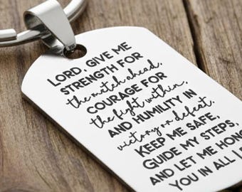 Personalized Athletes Prayer Keychain, Custom Gift for Teams, Players, Coaches