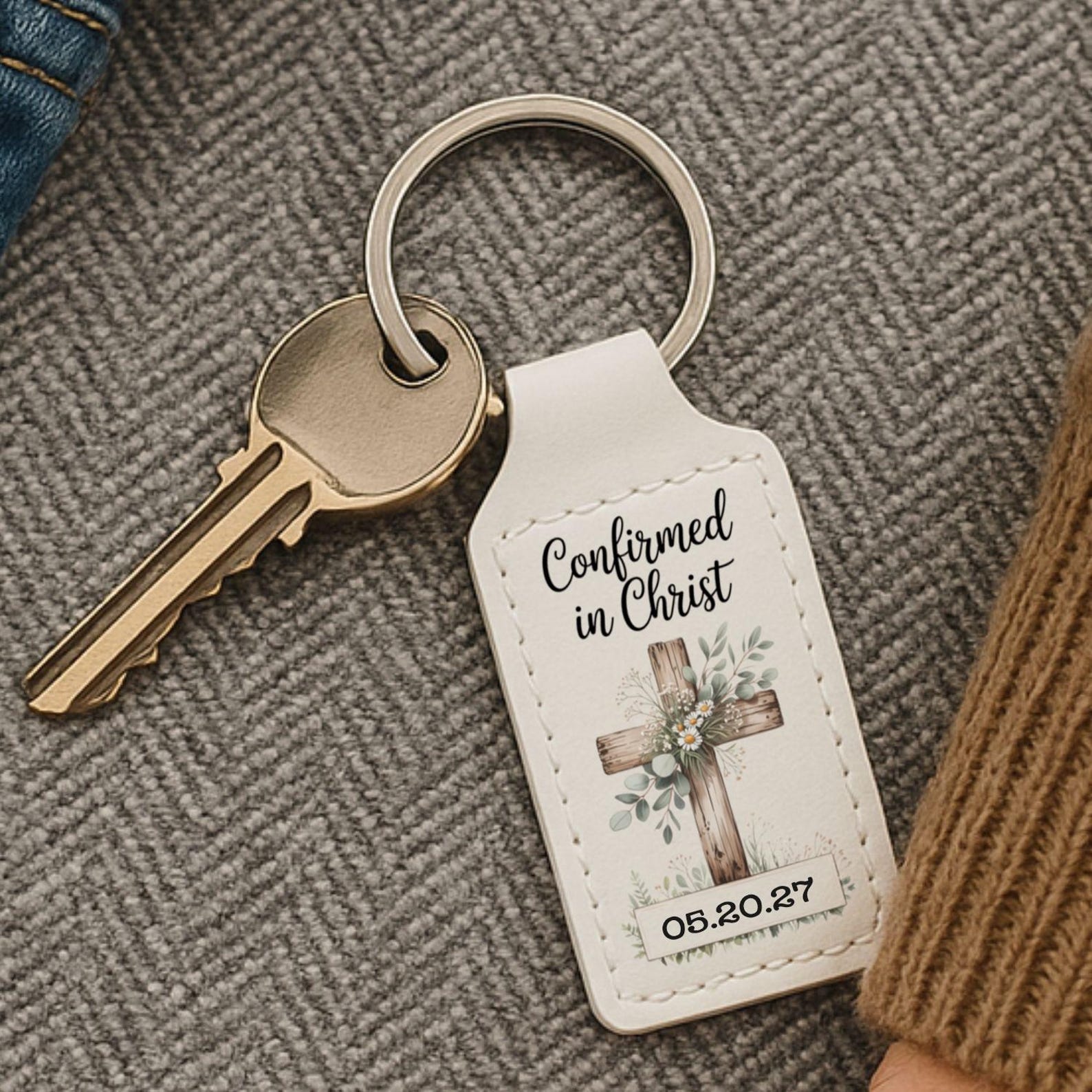 Personalized Confirmation Keychain - Choose Design - Custom Message ...