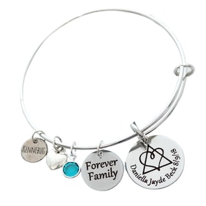 Adoption Gotcha Day New Mom Wire Adjustable Personalized Bangle Bracelet