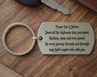 Prayer For A Driver Keychain, 16th Birthday Present, First New Car Gift, Safe Driving Keepsake
