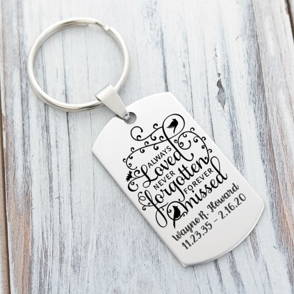 Personalized Always Loved Never Forgotten Forever Missed Key Chain Memorial Sympathy Bereavement Gift Loss of Loved One Spouse Mom Dad Gifts - Etsy Personalized Always Loved Never Forgotten Forever Missed Key Chain Memorial Sympathy Bereavement Gift Loss of Loved One Spouse Mom Dad Gifts - Etsy