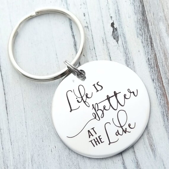 Life is Better at the Lake Personalized Engraved Key Chain | Etsy