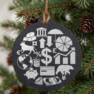 Stock Broker Ornament, Thank You Appreciation Gift, Personalized Back Message Option