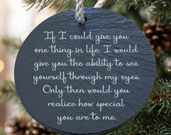 Special to Me Ornament, Personalized Custom Back Message, Daughter Friend Niece Gift
