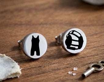 Singlet Headgear Wrestler Earrings, Girls Women's Stainless Steel Post Earrings, Senior Night Gift, Wrestling Mom