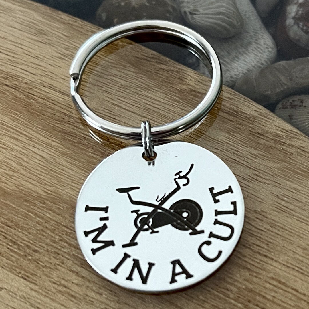 I'm in a Cult Funny Exercise Bike Personalized Custom Key Chain