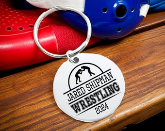 Personalized Wrestling Keychain, Custom End of the Season Senior Night Gift, Coach Gifts