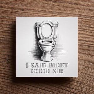 Funny Bathroom Sign - I Said Bidet Good Sir - Potty Humor - Bath Decor - Restroom SIgnage - Guest Bath Quotes - Choose Size Style - Pun Joke