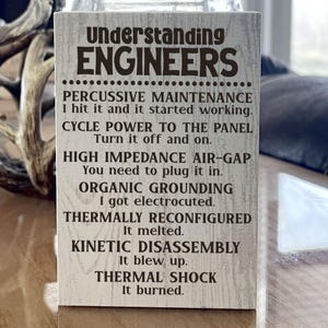 Funny Engineering Sign – Gag Gift for Engineers, Office Decor, Graduation Present