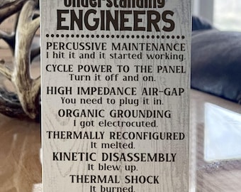 Funny Engineering Sign – Gag Gift for Engineers, Office Decor, Graduation Present