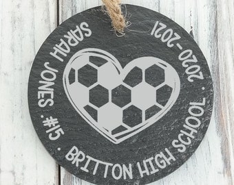 Personalized Soccer Heart Futsal Team Player Slate Ornament Great gift for  Senior Night and Award Banquet Coach Gifts