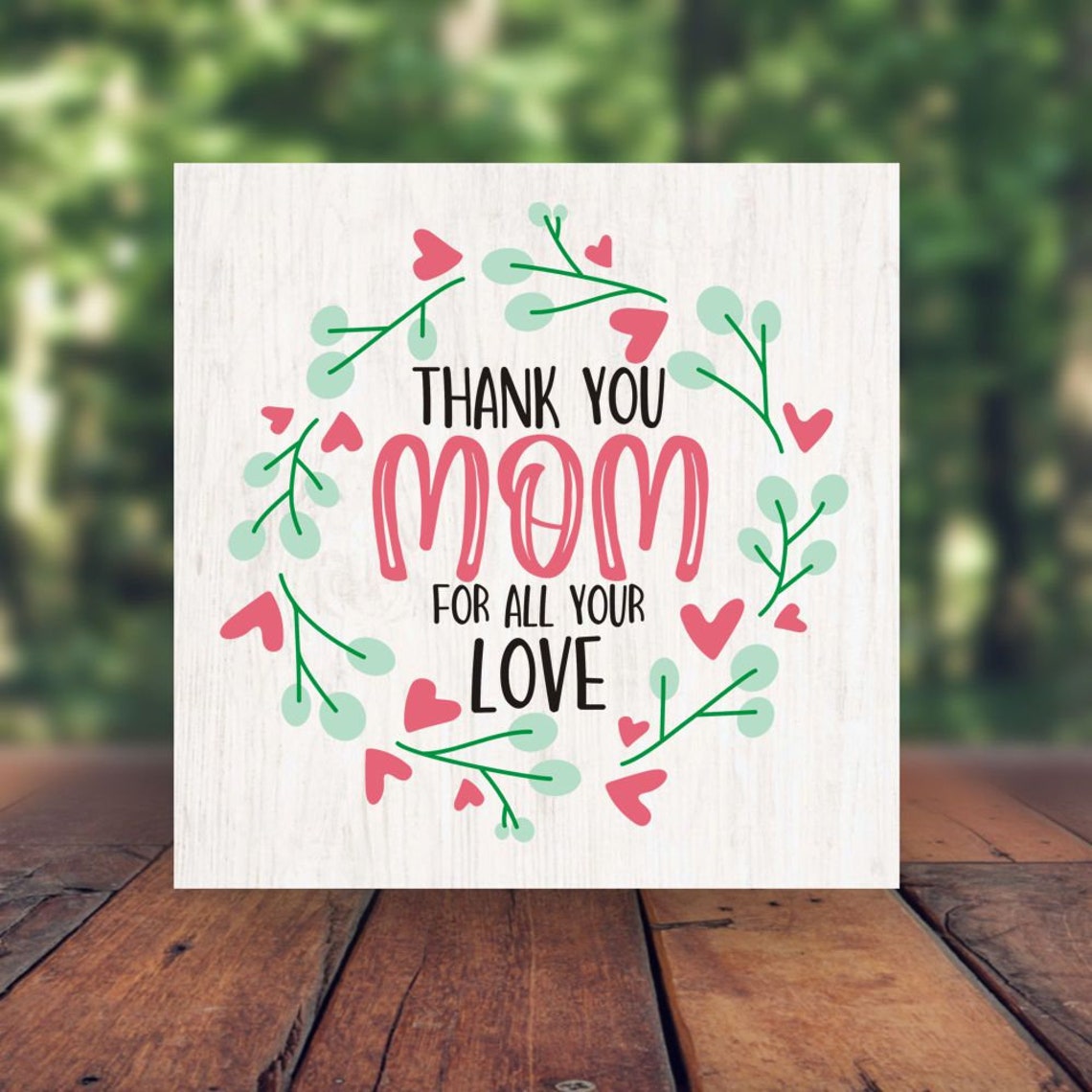 Thank You Mom for All Your Love Mother's Day Full Color Etsy