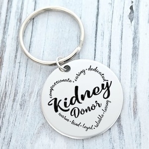 Kidney Transplant Donor/Recipient Gift Set- Sterling Scrollwork Pendant and  (Small) Key Ring KPKR-58A