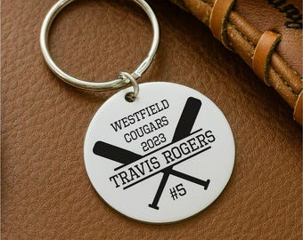 Personalized Baseball Softball Keychain, End of the Season Senior Night Gift, Sports Award Banquet Coach