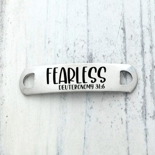 FEARLESS Runner Shoe Lace Tag Training Running - Engraved