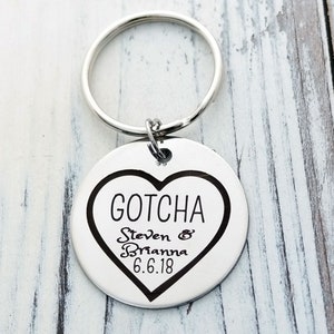 Gotcha Day Adoption Key Chain Back can be Personalized with a Custom Message image 1
