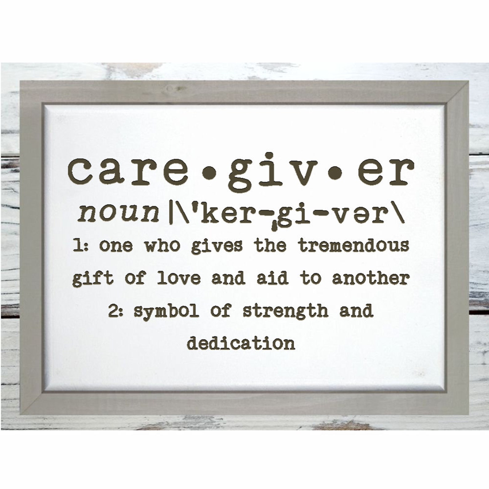 Caregiver Definition Gift of Love and Aid to Another Strength Etsy