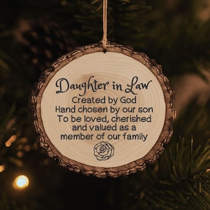 Personalized Daughter in Law Christmas Ornament, Christian Themed Family Ornaments, First Christmas Ornaments, In-Law Gifts