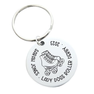 Roller Skates Skating Rink Gift Custom Key Chain Gift - Back can be Personalized too