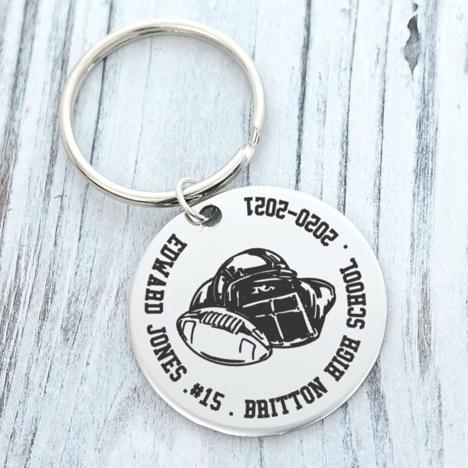 Football Team Player Personalized Engraved Key Chain Senior Etsy