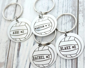 Volleyball Heart Team Player Personalized Engraved Key Chain - Etsy