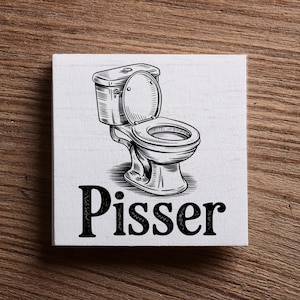 Funny Bathroom Sign, Pisser, Toilet Humor Decor, Guest Bath Sign for Idiots, Restroom Signage, Potty Quotes, Choose Size Style, Wall Art