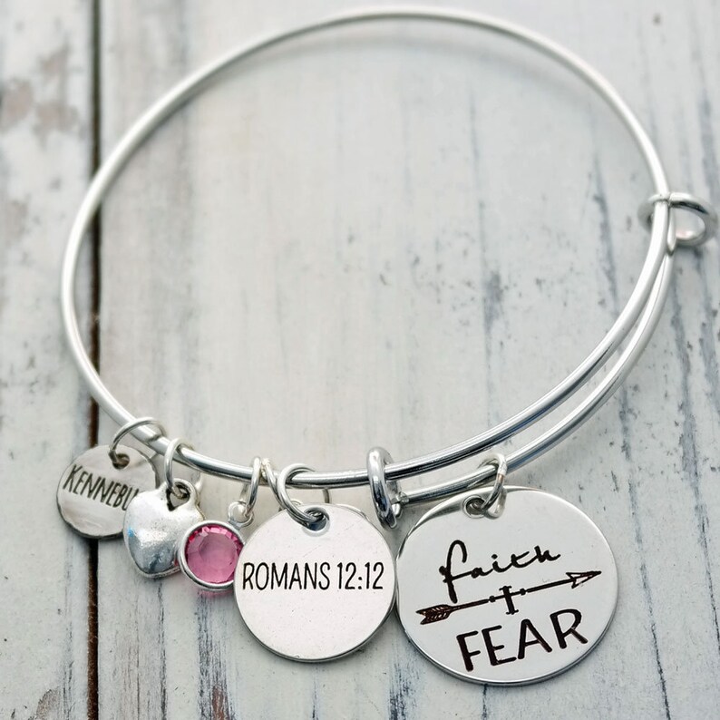 Faith Over Fear Bracelet Debandal réglable personnalisé Etsy