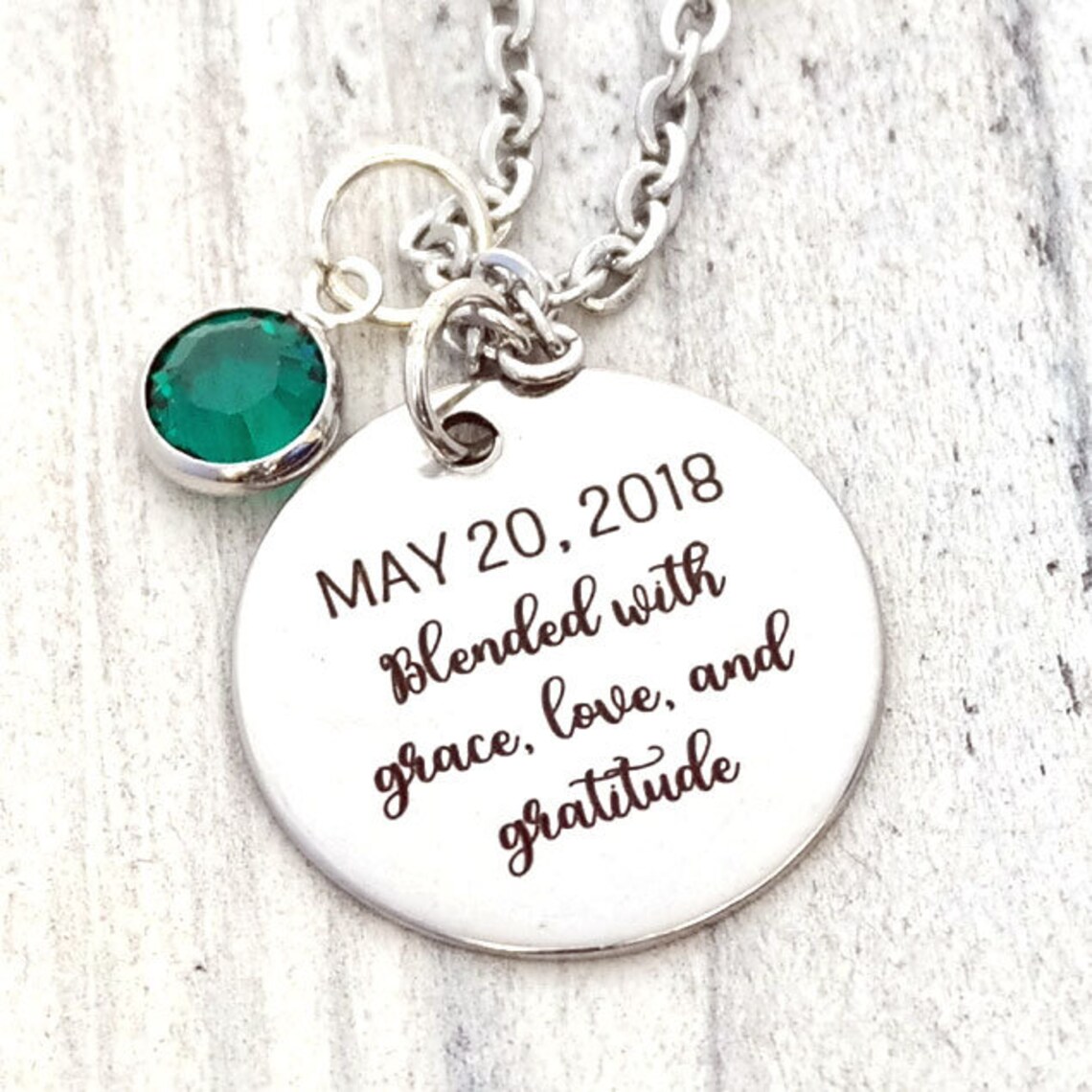 Blended Family Wedding Gift Personalized Engraved Necklace Etsy