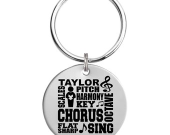 Personalized Chorus Choral Singer Member Choir School Key Chain - Great Gift for End of the Season Senior Night Graduation Christmas