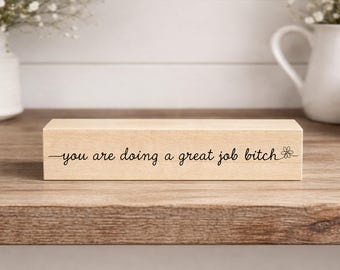 Funny Sarcastic Sign - You are Doing a Great Job Bitch - Sweary Edgy Snarky Decor Gift