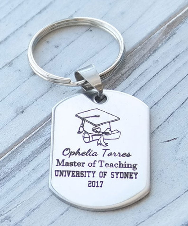 Personalized Graduation Custom Engraved Key Chain Gift Great Gift Idea ...