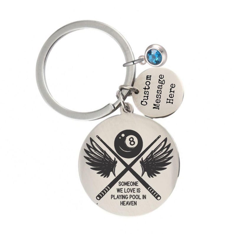 Personalized Someone We Love is Playing Pool in Heaven Memorial Key
