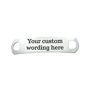 Any Custom Wording Message Phrase Saying Personalized Engraved Customized Runner Shoe Lace Tag Training Running