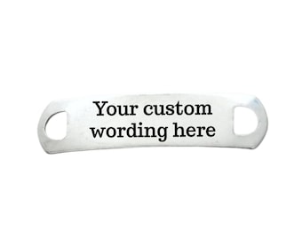 Any Custom Wording Message Phrase Saying Personalized Engraved Customized Runner Shoe Lace Tag Training Running