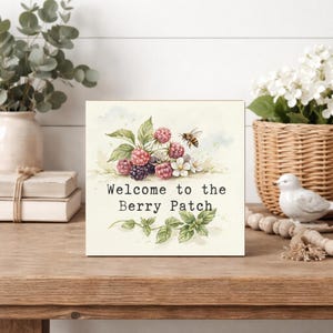 Welcome to the Berry Patch Sign, Raspberry Farm Decor, Farmhouse Kitchen