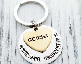 Personalized Gotcha Day Adoption Key Chain New Mom and Dad Court Day Gift