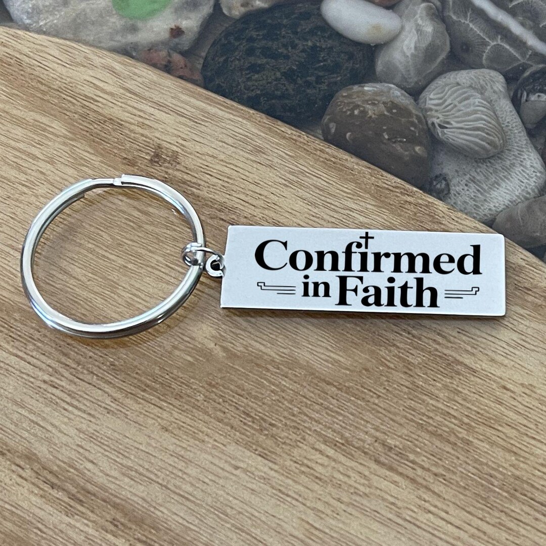 Custom Confirmation Keychain - Confirmed in Faith - Personalized Back ...