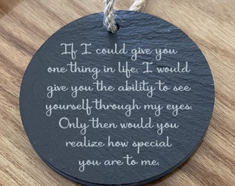 Special Daughter Friend Person Family Personalized Engraved Slate Ornament - Back can be personalized