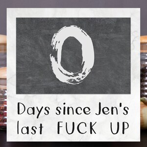 Custom Personalized Funny Office Days Since Our Last Incident Eff Up Names Desk Sitting Wooden Chalkboard