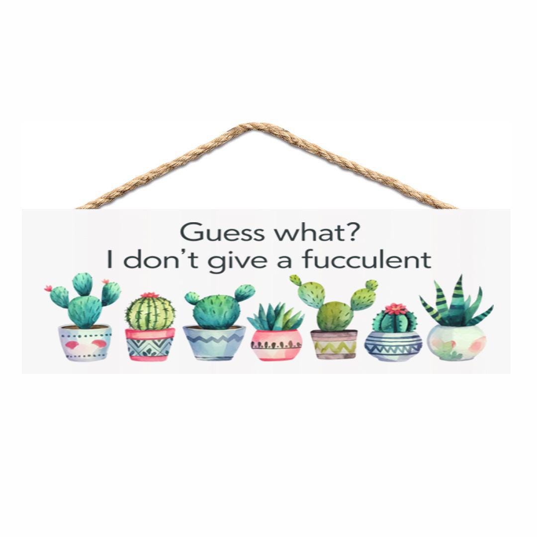 Inga Succulent Girl No Evil Poster Girl Pot Head Poster Love Succulent Gardening Metal Sign Poster 20,3 x 30,5 cm
