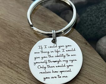 Inspirational Daughter Keychain, Niece Granddaughter Keepsake Gift, Personalized Back Engraving