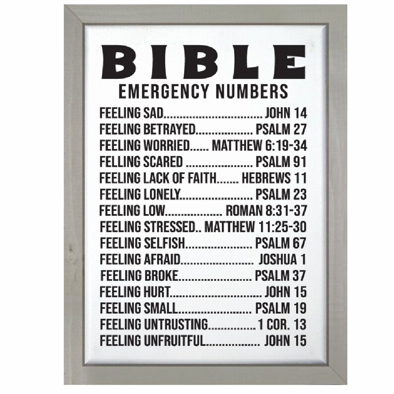 Bible Emergency Numbers Phone God Jesus Religious Farmhouse Etsy