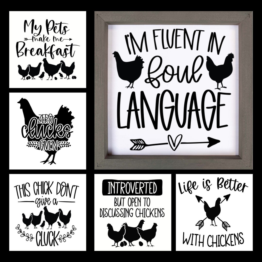 Funny Chicken Quotes Foul Language Zero Clucks Farmhouse Wall Sign or
