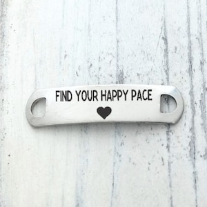 Find Your Happy Pace Shoe Lace Tag Training Running Back of Tag can be Personalized with Custom Message Shoetag Athletes Trainers