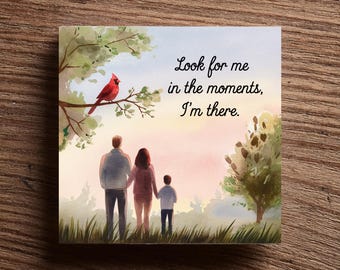 Custom Personalized Memorial Cardinal Sign You Pick Person (People) and Saying Phrase for Print Sympathy Bereavement Gift Family Parent
