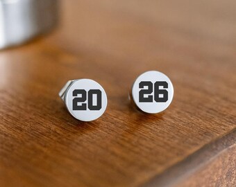 Personalized Graduation Earrings: Custom Stainless Steel Studs with Class Year, Senior Gift Keepsake, Class of 2026 Gifts, 2027, 2028, 2029
