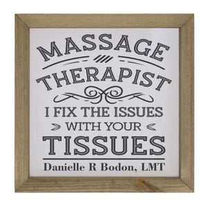 Personalized Massage Therapist Sign: Funny Office Decor, Custom Name