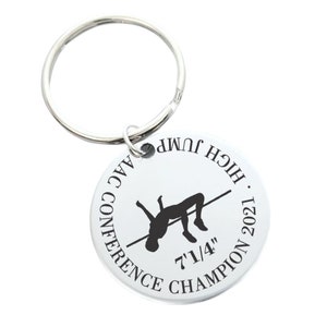 High Jump Track and Field Team Player Personalized Engraved Key Chain - Senior Night or Banquet Gifts