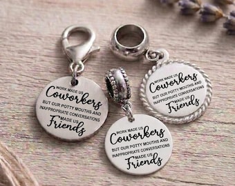 Personalized Coworker Boss Custom Sterling Silver Stainless Steel European Charm Bead Compatible